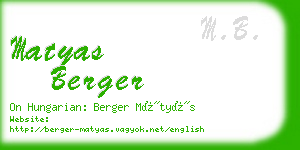 matyas berger business card